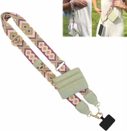 Phone Strap with Zippered Pouch